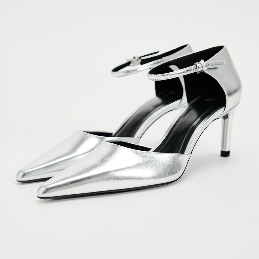 Zara Metallic Heeled Shoes